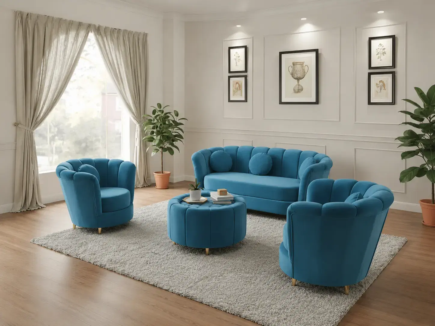Azure Royale Sofa Set view 4